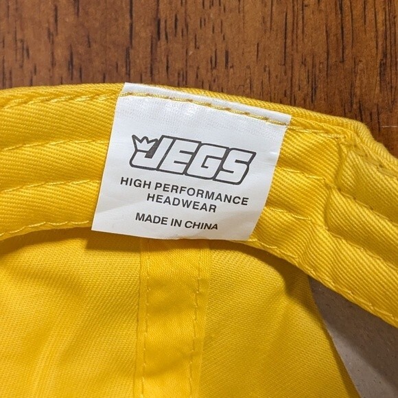 Jegs High Perfomance Yellow Black Snapback Hat NWOT OSFM - Picture 5 of 9